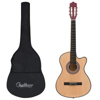 vidaXL 12-dielna folková akustická gitara Cutaway so 6 strunami 38"