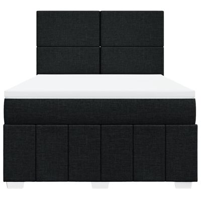 vidaXL Posteľný rám boxspring s matracom čierny 140x200 cm látka