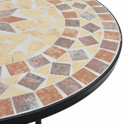 vidaXL Mozaikový bistro stolík, tehlovo biely Ø50x70 cm, keramika