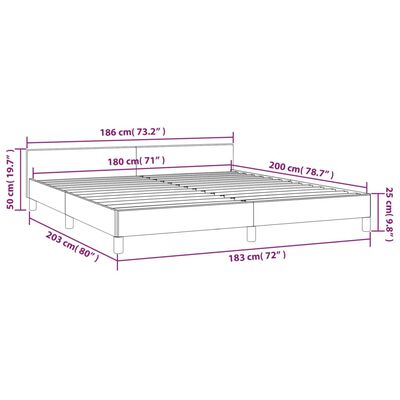 vidaXL Rám postele s čelom tmavosivý 180x200 cm zamat