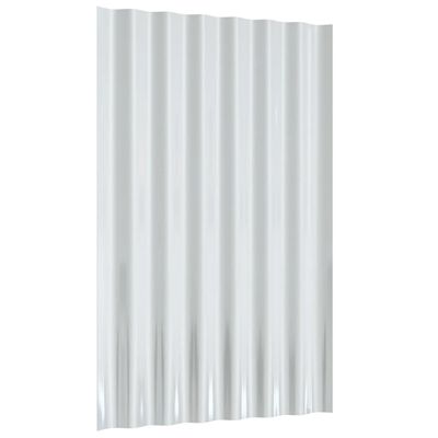 vidaXL Strešné panely 36 ks práškovaná oceľ sivá 60x36 cm