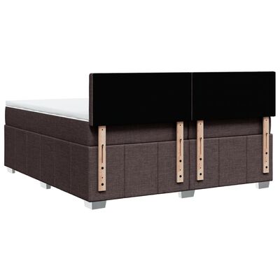 vidaXL Boxspring posteľ s matracom tmavohnedá 200x200 cm látka