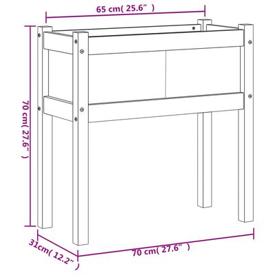 vidaXL Záhradný kvetináč s nohami 70x31x70 cm impregnovaná borovica