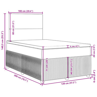 vidaXL Boxspring posteľ s matracom bledosivá 120x200 cm látka