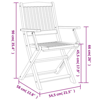 vidaXL Skladacie záhr. stoličky 2 ks 58x54,5x90 cm akáciový masív