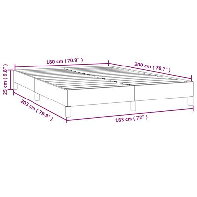 vidaXL Posteľný rám tmavosivý 180x200 cm zamat