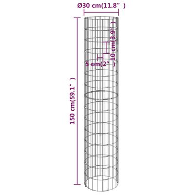 vidaXL Kruhové gabiónové vyvýšené záhony 3ks zinkovaná oceľ Ø30x150 cm