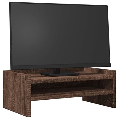 vidaXL Stojan na monitor hnedý dub 42x24x16 cm kompozitné drevo