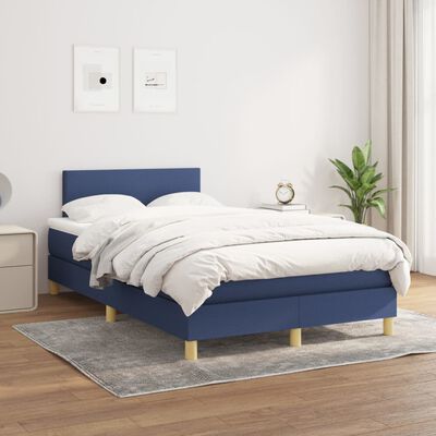 vidaXL Boxspring posteľ s matracom modrá 120x190 cm látka