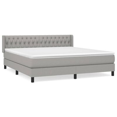 vidaXL Boxspring posteľ s matracom bledosivá 180x200 cm látka