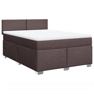 vidaXL Boxspring posteľ s matracom tmavohnedá 140x200 cm látka