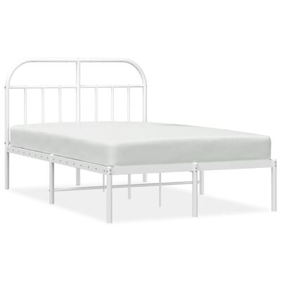 vidaXL Kovový rám postele s čelom biely 120x200 cm