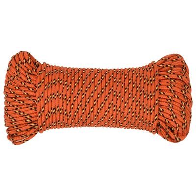 vidaXL Lodné lano oranžové 4 mm 100 m polypropylén