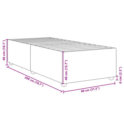 vidaXL Posteľný rám čierny 80x200 cm látka