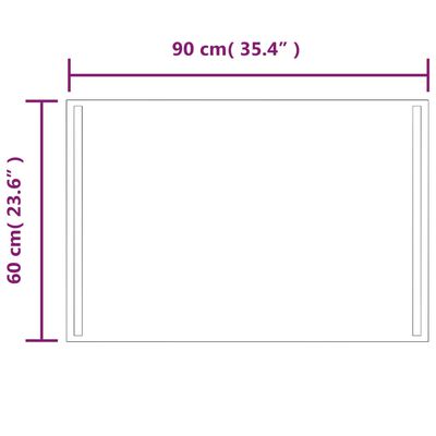 vidaXL LED kúpeľňové zrkadlo 60x90 cm