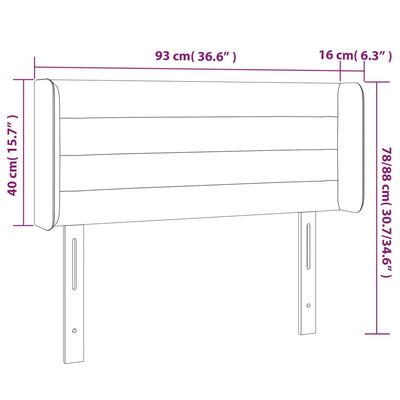 vidaXL Čelo postele so záhybmi bledosivé 93x16x78/88 cm látka