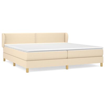 vidaXL Boxspring posteľ s matracom krémová 200x200 cm látka