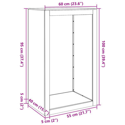 vidaXL Regál na krbové drevo 60x40x100 cm, pozinkovaná oceľ