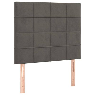 vidaXL Posteľný rám boxspring s matracom tmavosivý 100x200 cm zamat