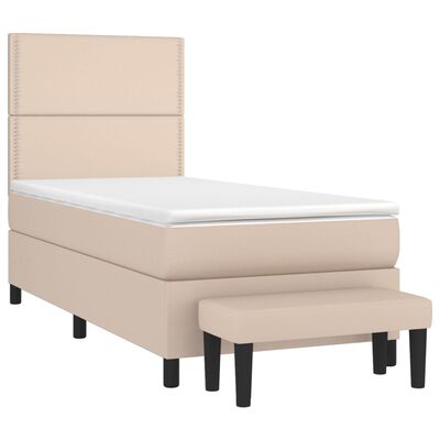 vidaXL Boxspring posteľ s matracom kapučínová 80x200 cm umelá koža