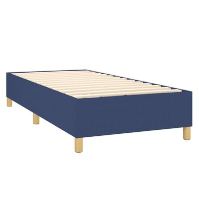 vidaXL Posteľný rám boxspring s matracom modrý 90x190 cm látka