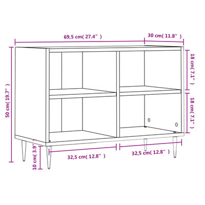 vidaXL TV skrinka, biela 69,5x30x50 cm, kompozitné drevo