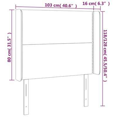 VidaXL Čelo postele biele 103x16x118/128 cm umelá koža