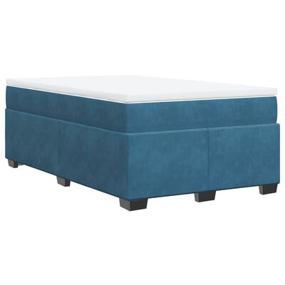 vidaXL Boxspring posteľ s matracom, tmavomodrá 120x190 cm, zamat