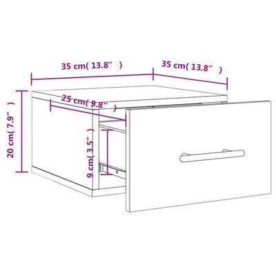 vidaXL Nástenné nočné stolíky 2 ks betónovo sivé 35x35x20 cm