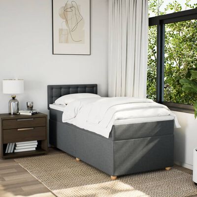 vidaXL Boxspring posteľ s matracom tmavosivá 90x190 cm látka