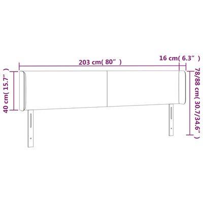 VidaXL Čelo postele biele 203x16x78/88 cm umelá koža