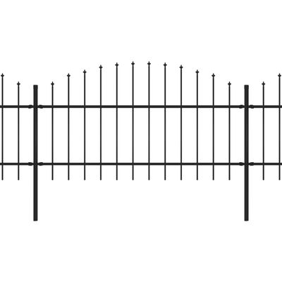 vidaXL Záhradný plot s hrotmi, oceľ (1-1,25)x8,5 m, čierny