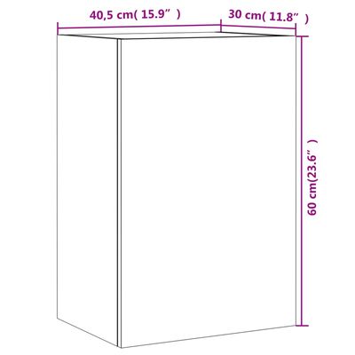 vidaXL TV nástenné skrinky 2ks hnedý dub 40,5x30x60cm kompozitné drevo