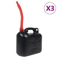vidaXL Kanister na palivo s flexibilnou hadicou 3ks, čierny 10 l plast