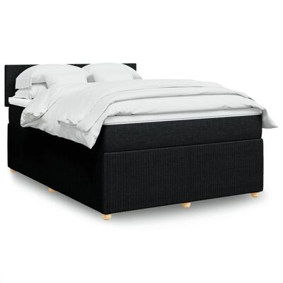 vidaXL Posteľný rám boxspring s matracom čierny 140x200 cm látka