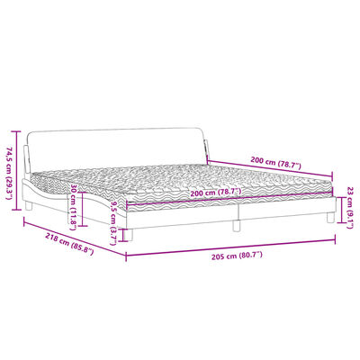 vidaXL Posteľ s matracom čierno-biela 200x200 cm umelá koža