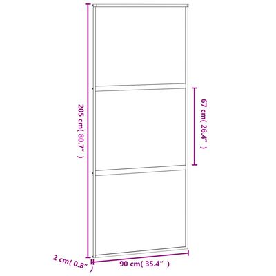 vidaXL Posuvné dvere čierne 90x205 cm tvrdené sklo a hliník