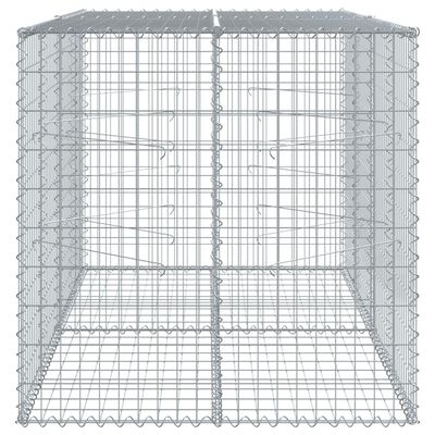 vidaXL Gabiónový kôš s krytom 200x100x100 cm pozinkované železo