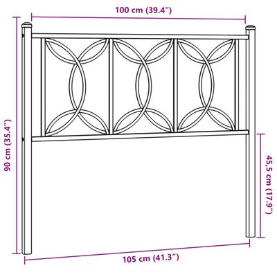 vidaXL Kovové čelo postele biele 100 cm