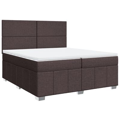 vidaXL Boxspring posteľ s matracom tmavohnedá 200x200 cm látka