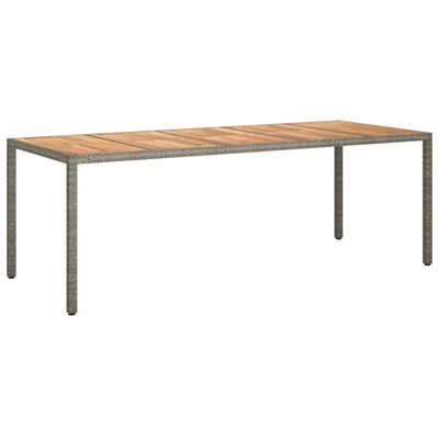 vidaXL Záhradný stôl sivý 250x100x75 cm polyratan
