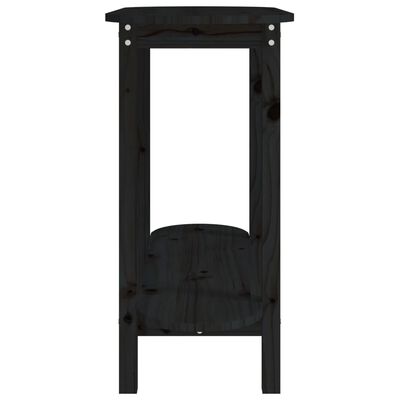 vidaXL Konzolový stolík čierny 110x40x80 cm masívne borovicové drevo