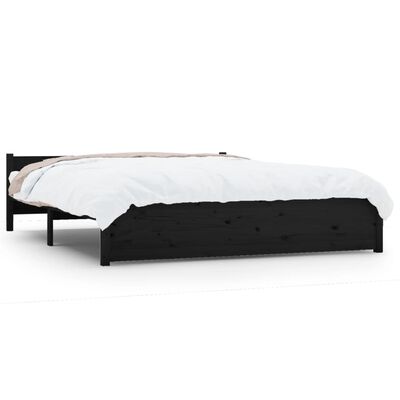 vidaXL Rám postele čierny masívne drevo 140x190 cm