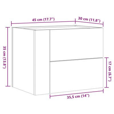 vidaXL Nástenné nočné stolíky 2 ks biele 45x30x35 cm