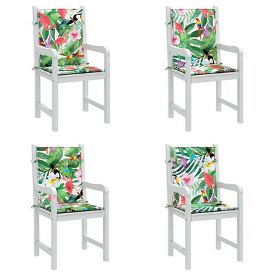 vidaXL Podušky na nízke stoličky 4 ks viacfarebné látka