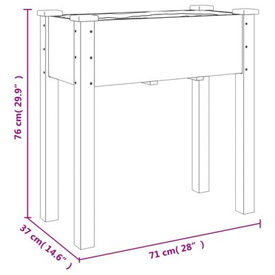 vidaXL Kvetináč s vložkou sivý 71x37x76 cm jedľový masív