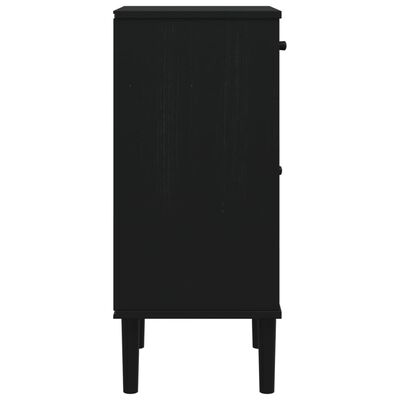 vidaXL Nočný stolík SENJA, ratanový vzhľad, čierny 40x35x80cm borovica