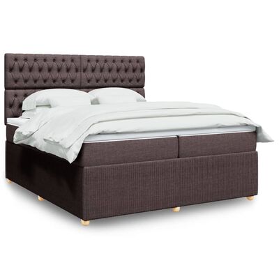 vidaXL Boxspring posteľ s matracom tmavohnedá 200x200 cm látka