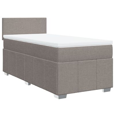 vidaXL Posteľný rám boxspring s matracom sivohnedý 90x190 cm látka