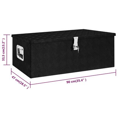 vidaXL Úložný box čierny 90x47x35,5 cm hliníkový